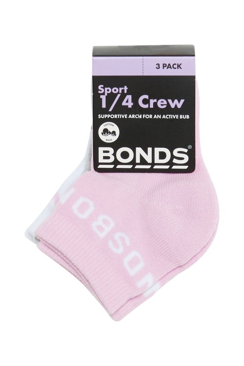 Baby Active Quarter Crew Socks 3 Pack