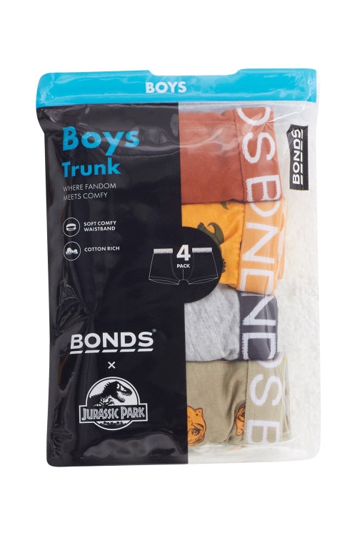 Bonds X Jurassic Park Boys Trunk 4 Pack
