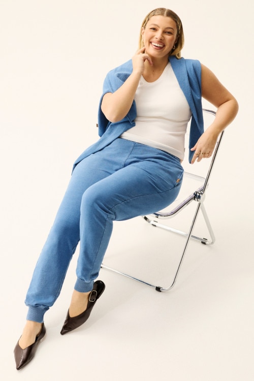 Denim Wash Skinny Trackie