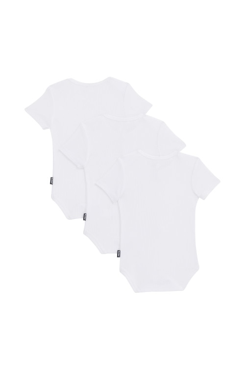 Essentials Rib Shortsleeve Bodysuit 3 Pack