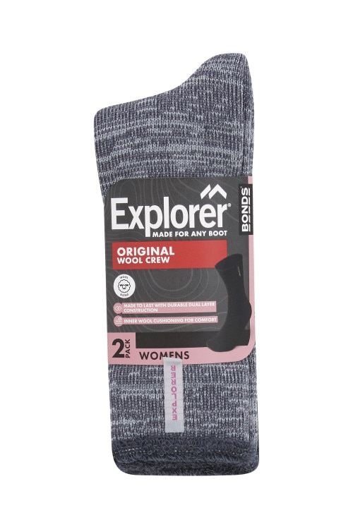 Explorer Womens Original Wool Crew Socks 2 Pack