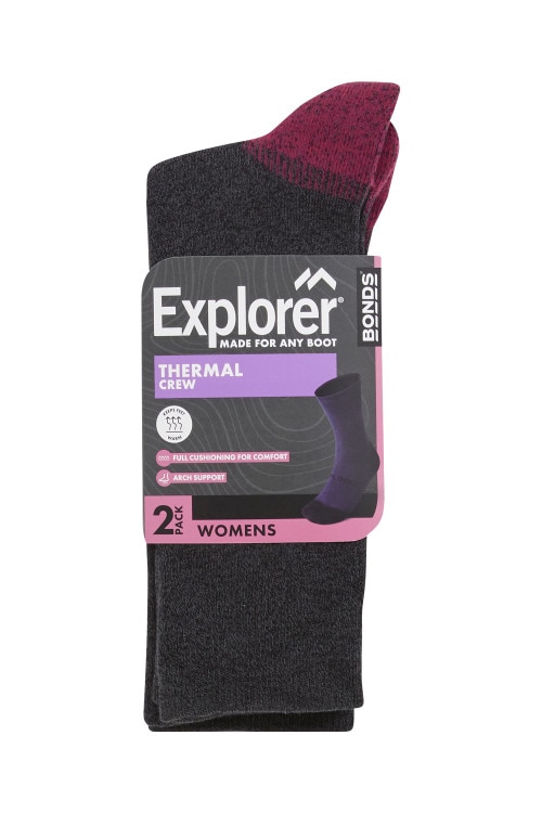 Explorer Womens Thermal Crew Socks 2 Pack