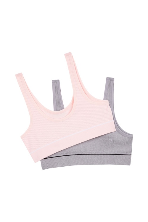 Girls Retro Rib™ Tank Crop 2 Pack