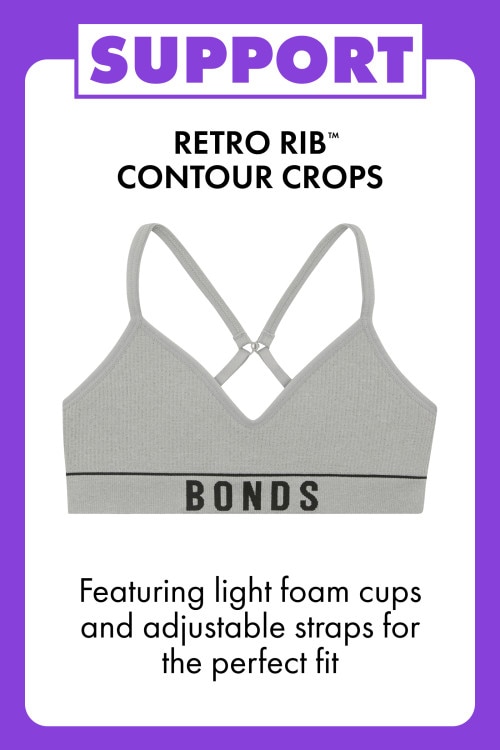 Girls Retro Rib&trade; Contour Crop