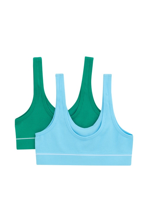 Girls Retro Rib™ Tank Crop 2 Pack