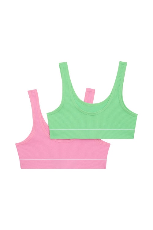 Girls Retro Rib™ Tank Crop 2 Pack