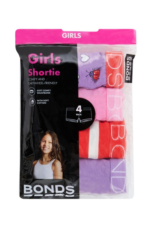 Girls Shortie 4 Pack