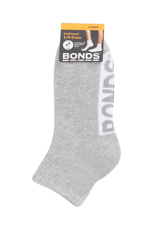 Kids Cushioned Quarter Crew Socks 3 Pack