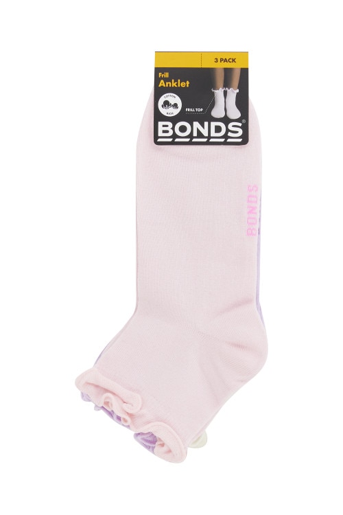Kids Frill Anklet Socks 3 Pack