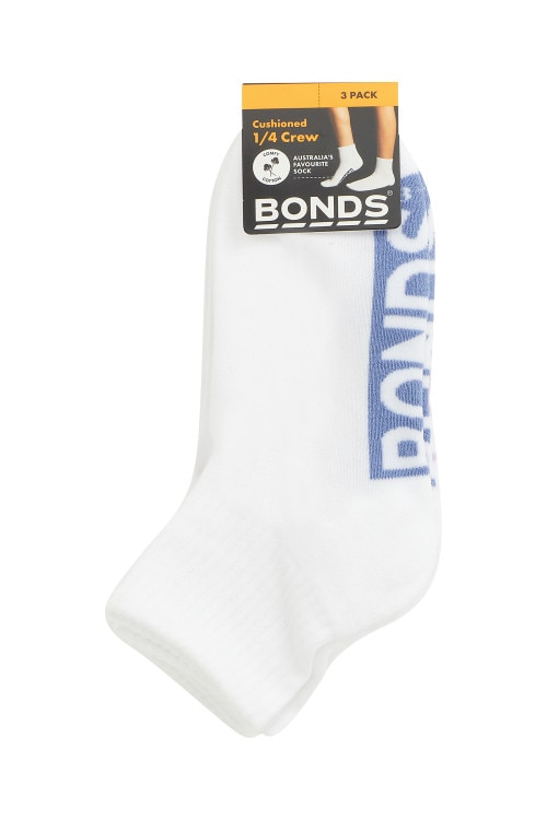 Kids Logo Cushioned Quarter Crew Socks 3 Pack