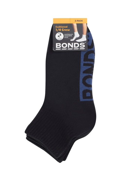 Kids Logo Cushioned Quarter Crew Socks 3 Pack