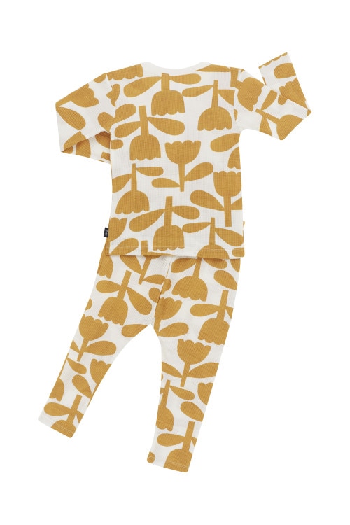 Kids Long Sleeve Waffle Sleep Set