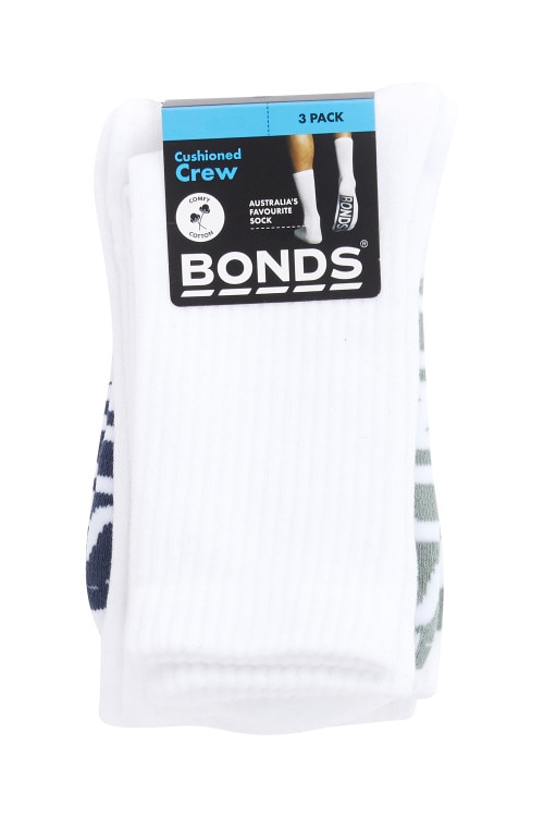 Mens Logo Cushioned Crew Socks 3 Pack