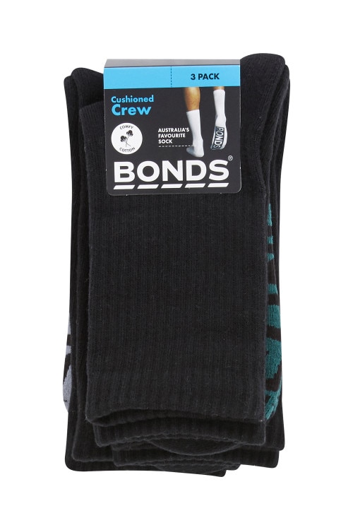Mens Logo Cushioned Crew Socks 3 Pack