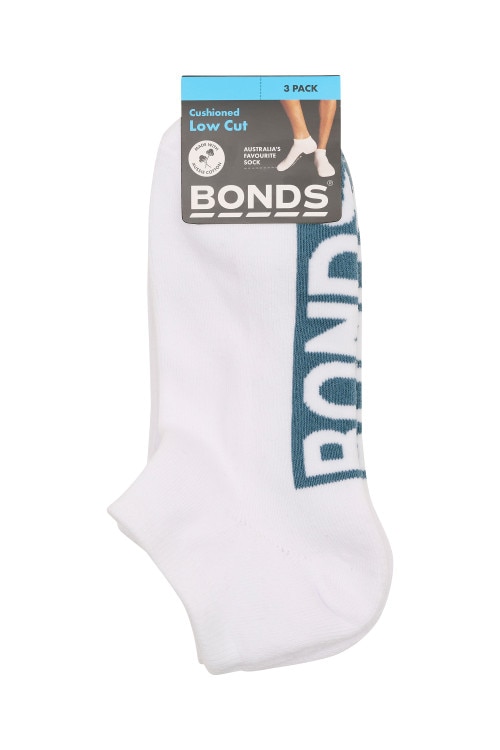 Mens Logo Cushioned Low Cut Socks 3 Pack
