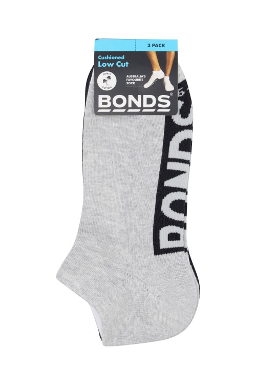 Mens Logo Cushioned Low Cut Socks 3 Pack