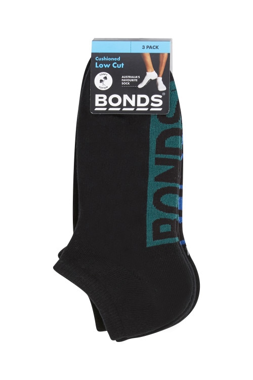 Mens Logo Cushioned Low Cut Socks 3 Pack