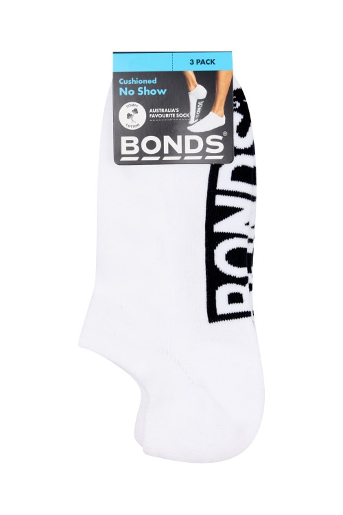 Mens Logo Cushioned No Show 3 Pack