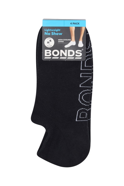Mens Logo Lightweight No Show 4 Pack