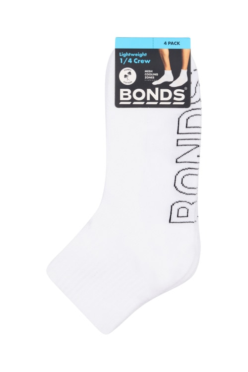 Mens Logo Lightweight Quarter Crew 4 Pack