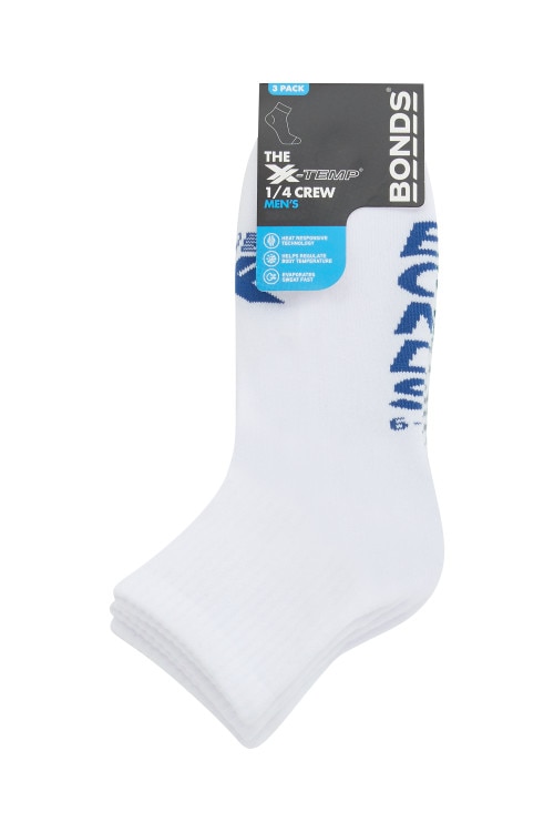 Mens X-Temp Quarter Crew Socks 3 Pack