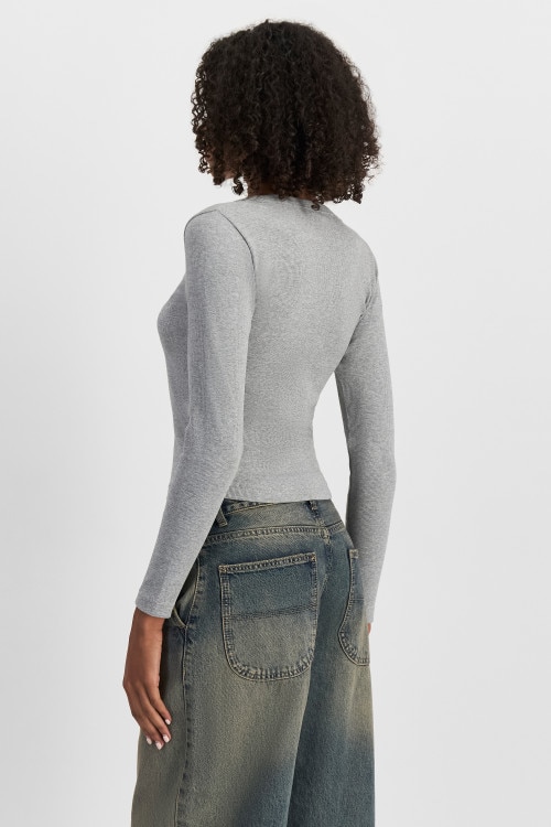 Organic Rib Long Sleeve Scoop Tee