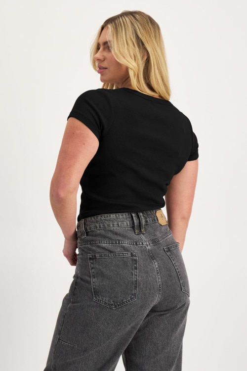 Organic Rib Scoop Tee