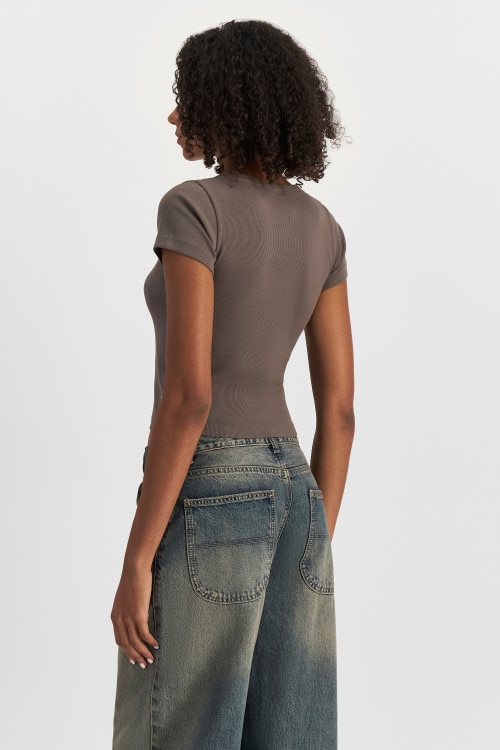 Organic Rib Scoop Tee