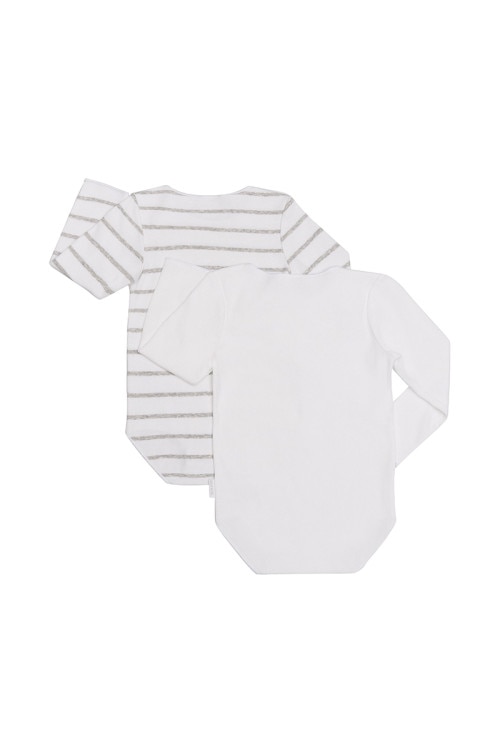 Rib Long Sleeve Bodysuit 2 Pack