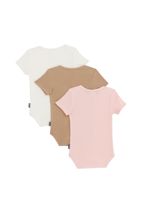 Essentials Rib Shortsleeve Bodysuit 3 Pack