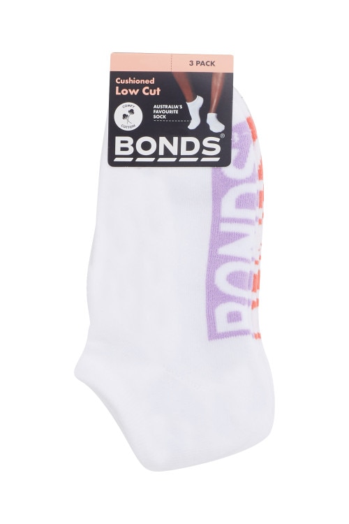 Womens Logo Cushioned Low Cut Socks 3 Pack