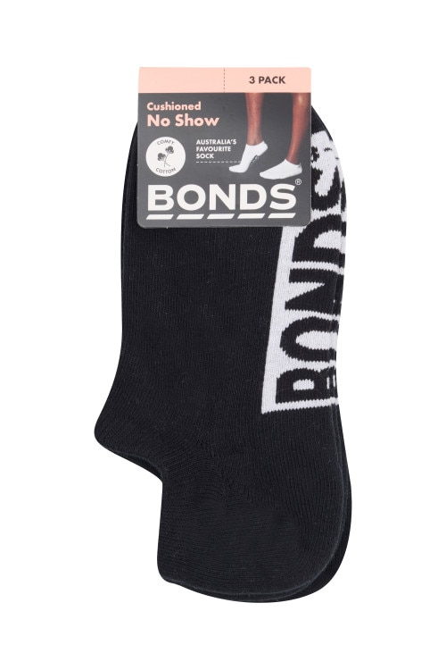 Womens Logo Cushioned No Show 3 Pack