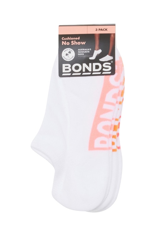 Womens Logo Cushioned No Show Socks 3 Pack