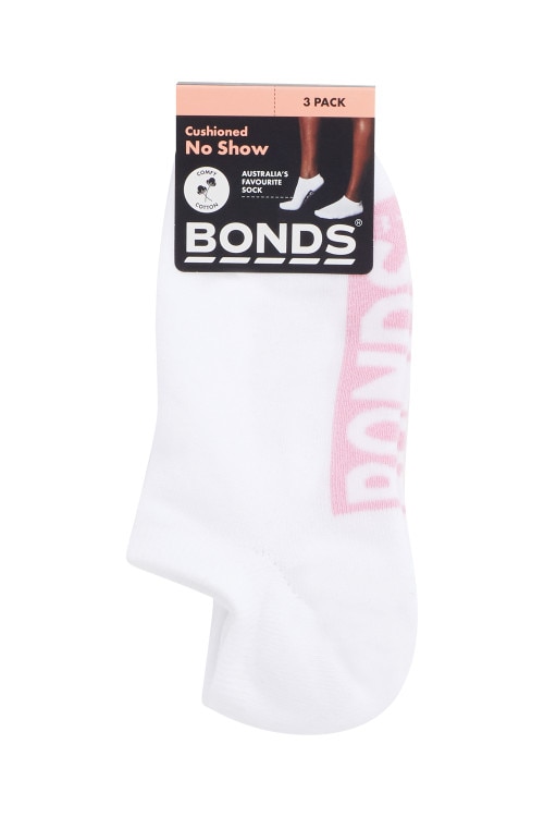 Womens Logo Cushioned No Show Socks 3 Pack