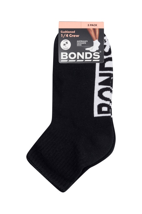 Womens Logo Cushioned Quarter Crew 3 Pack