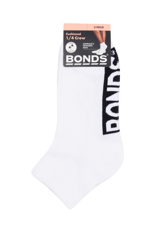 Womens Logo Cushioned Quarter Crew 3 Pack