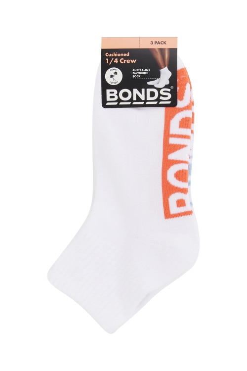 Womens Logo Cushioned Quarter Crew Socks 3 Pack