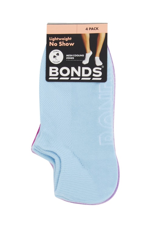 Womens Logo Light No Show Socks 4 Pack