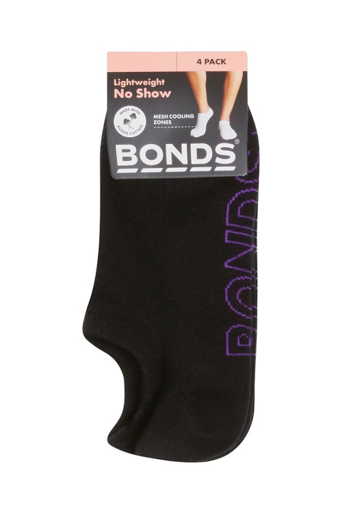 Womens Logo Light No Show Socks 4 Pack