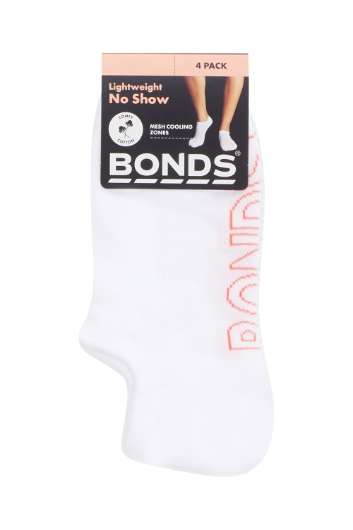 Womens Logo Light No Show Socks 4 Pack
