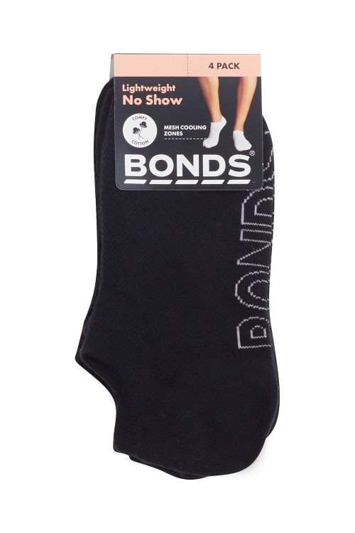 Womens Logo Light No Show Socks 4 Pack