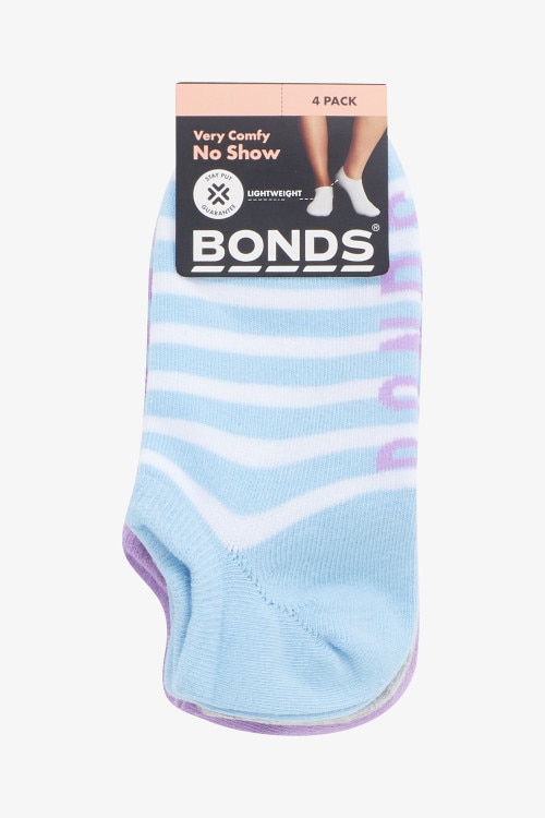 Womens Pattern No Show Socks 4 Pack