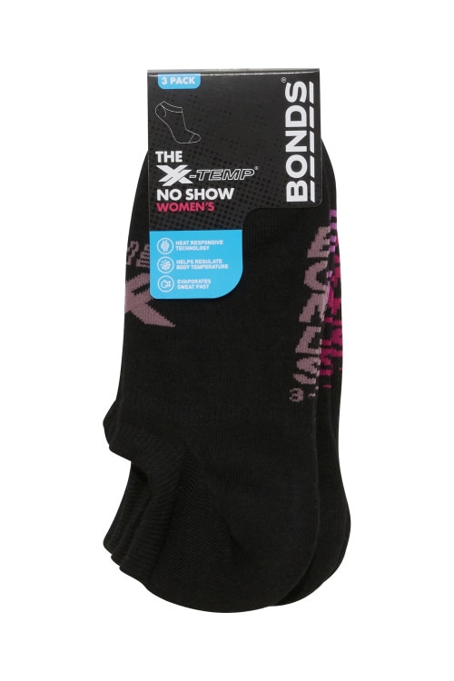 Womens X-Temp No Show Socks 3 Pack