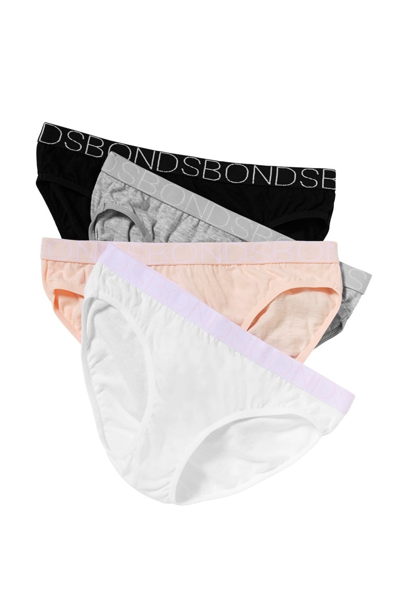 Bonds Girls 4 Pack Pair Underwear Briefs Undies Assorted
