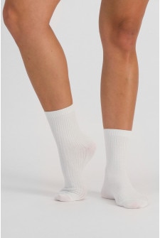 Womens Rib Half Crew Socks 2 Pack