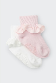 Baby Party Ribbon Cuff Sock 2 Pack