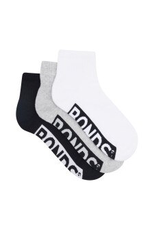 Mens Logo Cushioned Quarter Crew Socks 3 Pack