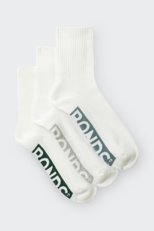Mens Logo Cushioned Half Crew Socks 3 Pack