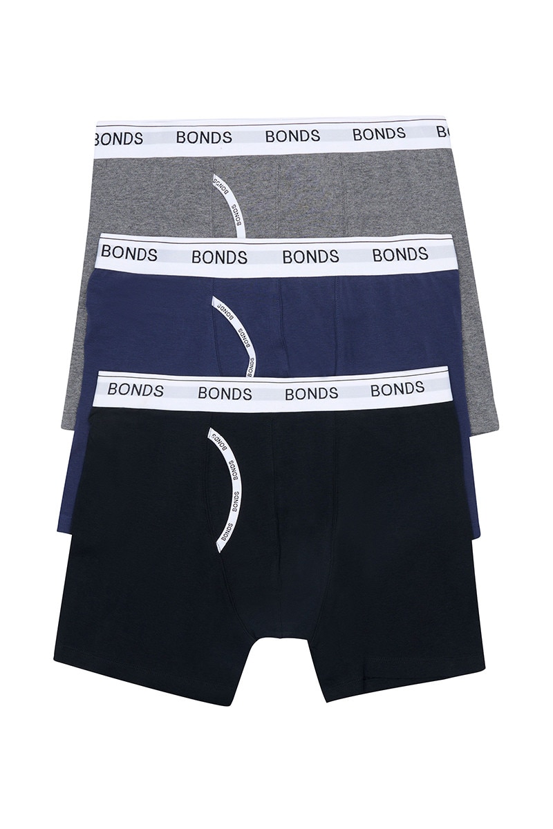 3 x Mens Bonds Striped Guyfront Trunks Underwear White/Grey Mzuqi, Australian Fashion Boutique