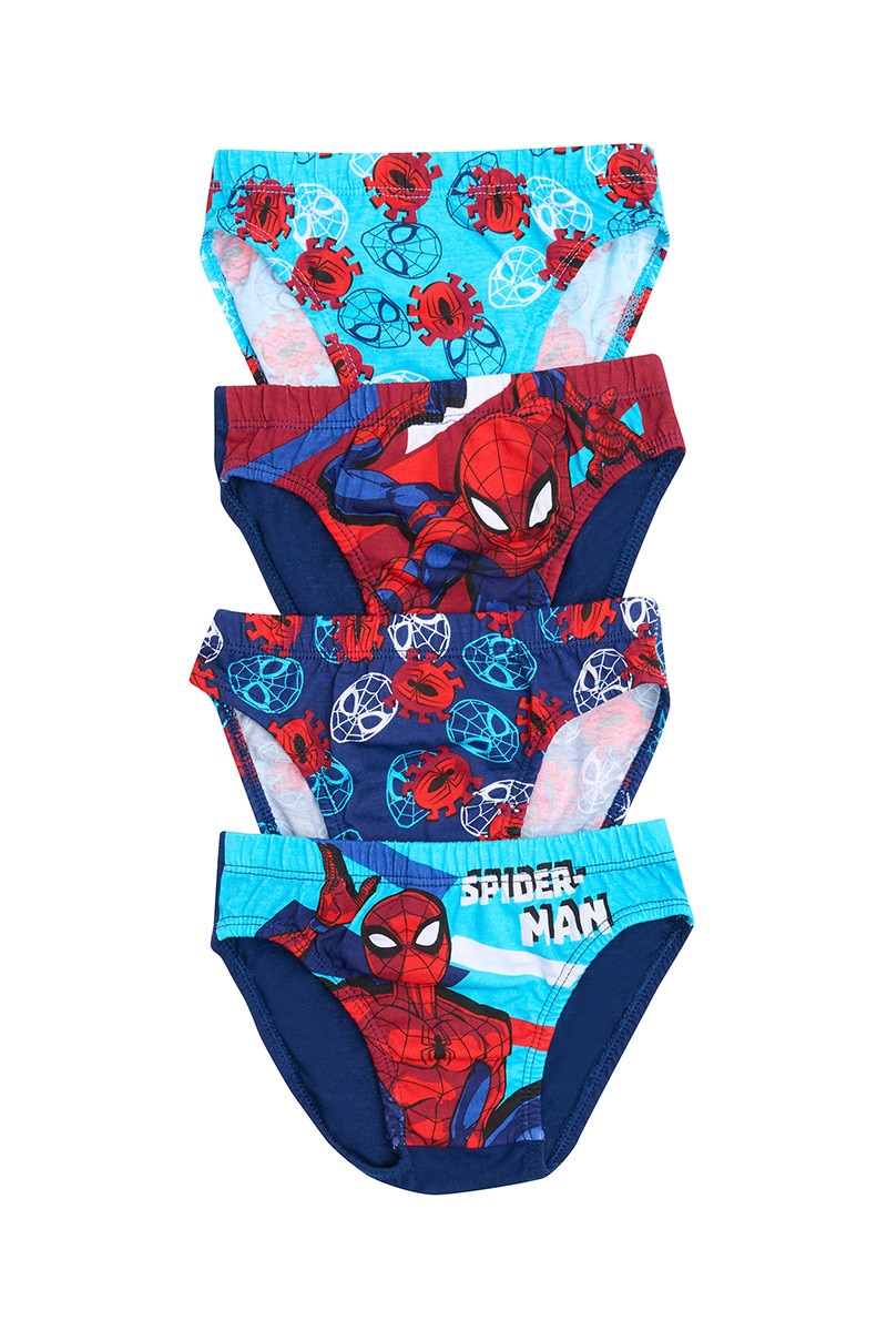 Rio Boys Spiderman Brief 4 Pack, Boys Underwear